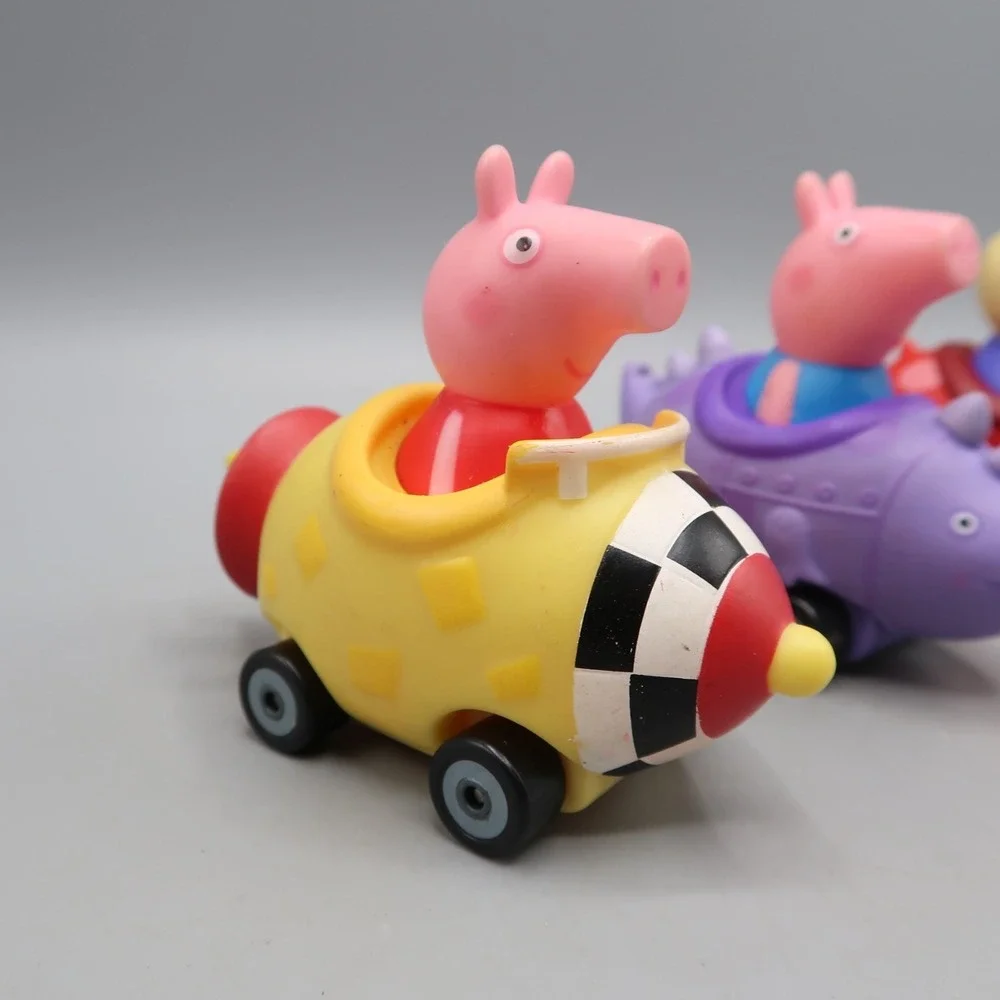 Peppa Pig Mini Buggies Racers Cars Peppa Dinosaur  Lot of 3 Toys Figures